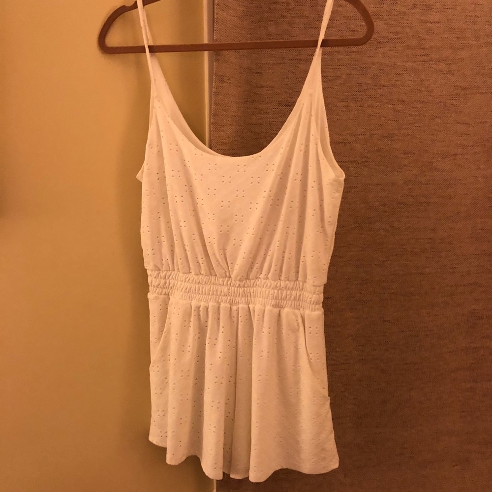 Cream Textured Romper
